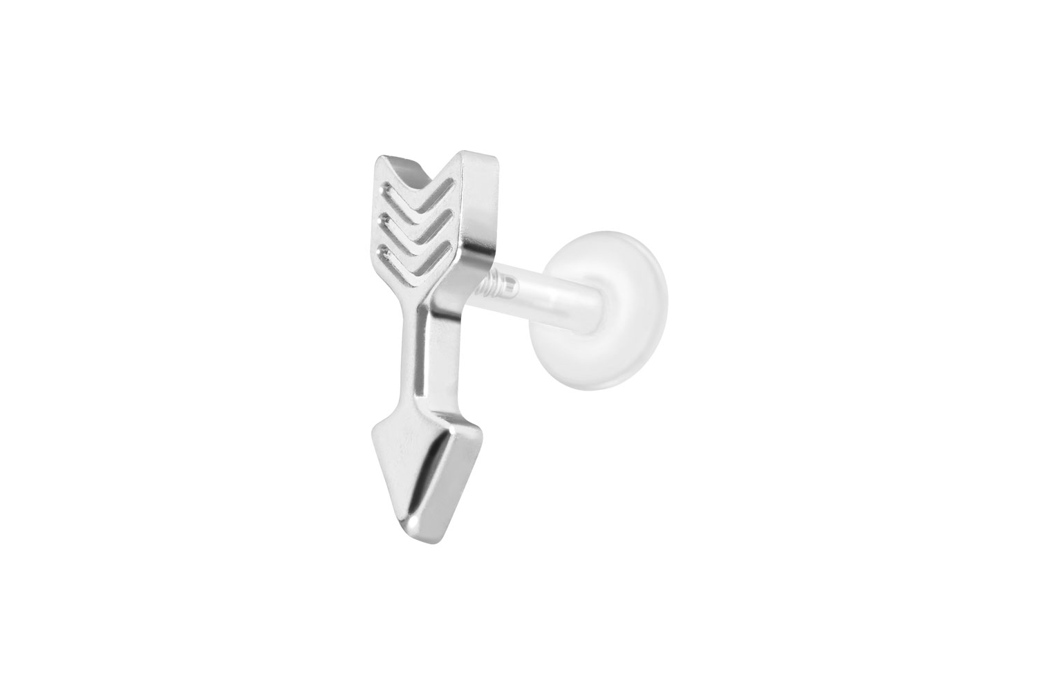 PTFE Labret Piercing mit Innengewinde + Titan-Aufsatz PFEIL